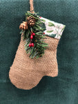 Burlap Mitten Ornament