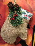 Burlap Mitten Ornament