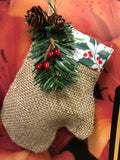 Burlap Mitten Ornament