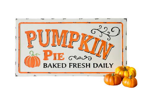 Large Pumpkin Pie Tin Sign